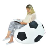 Sedací vak fotbalový míč bílo-černý EMI