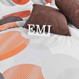 Povlečení bavlněné Stockholm oranžovo bílé kruhy | EMI