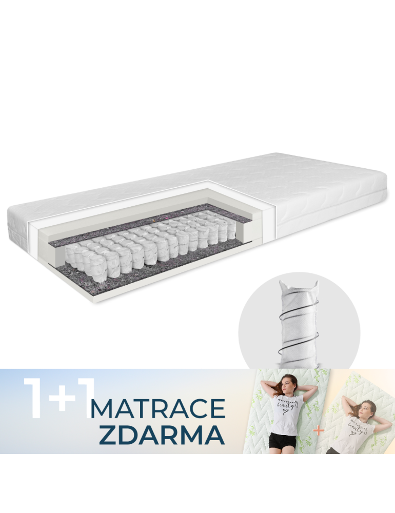 Pružinová matrace OrtoSleep EMI 1+1 ZDARMA