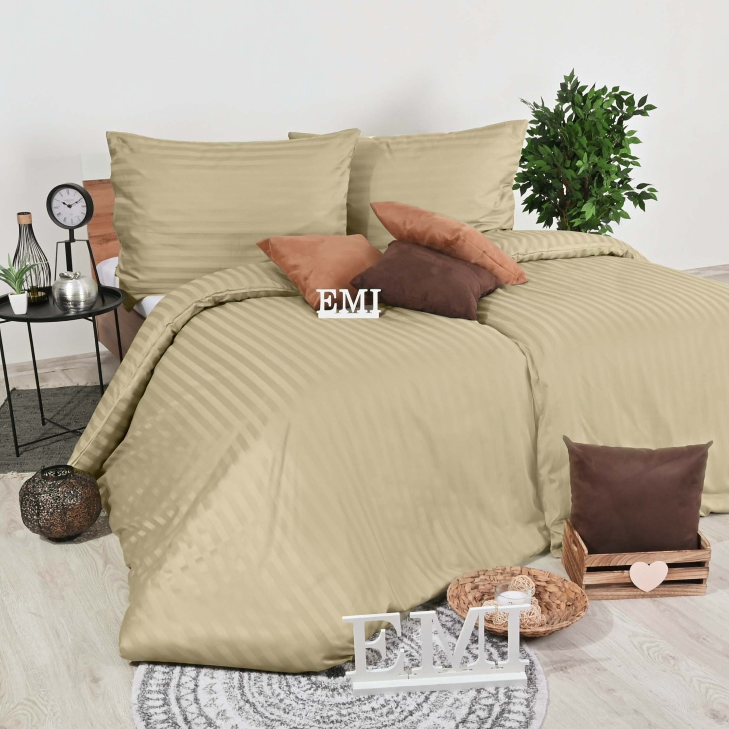 Povlečení damaškové cappuccino EMI
