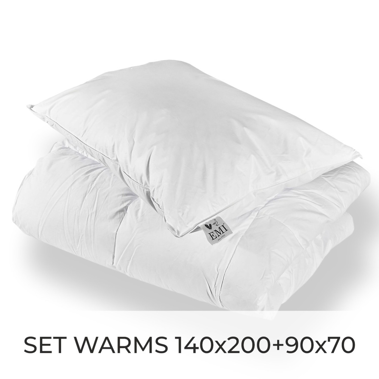 Set péřové přikrývky a polštáře Warms 140x200 + 90x70 EMI