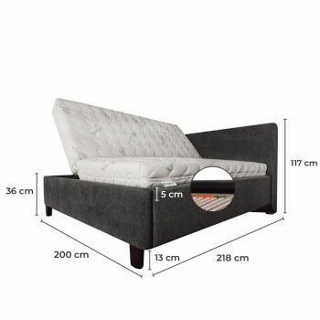 Čalouněná postel ZEFIRA + lamelový rošt + matrace EMI