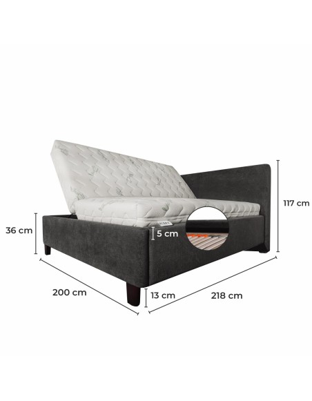 Čalouněná postel ZEFIRA + lamelový rošt + matrace EMI