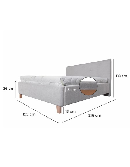 Čalouněná postel PULSAR + lamelový rošt + matrace EMI