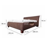 Čalouněná postel VALERIA LUX + lamelový rošt + matrace EMI