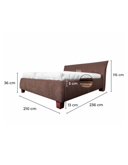 Čalouněná postel VALERIA LUX + lamelový rošt + matrace EMI