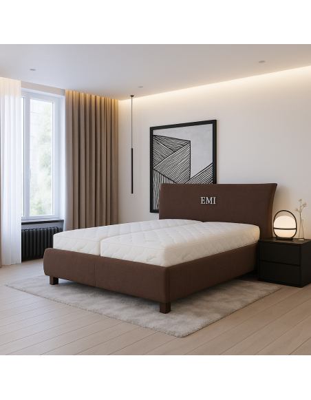 Čalouněná postel VALERIA LUX + lamelový rošt + matrace EMI