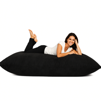 Sedací vak polštář černý semišový EMI