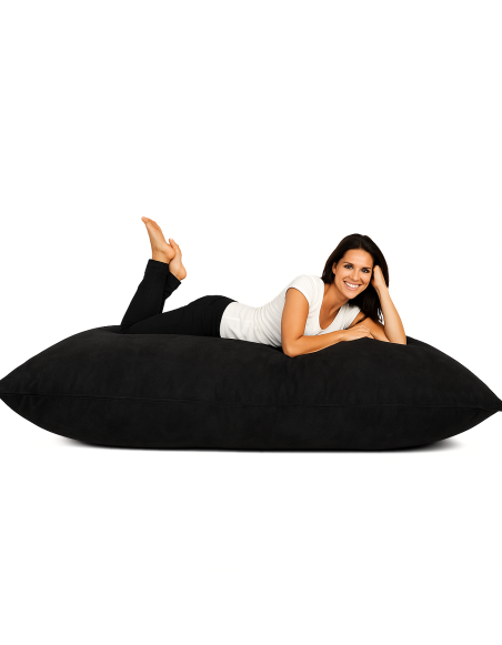 Sedací vak polštář černý semišový EMI