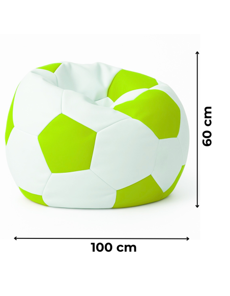 Sedací vak fotbalový míč bílo-limetkový EMI