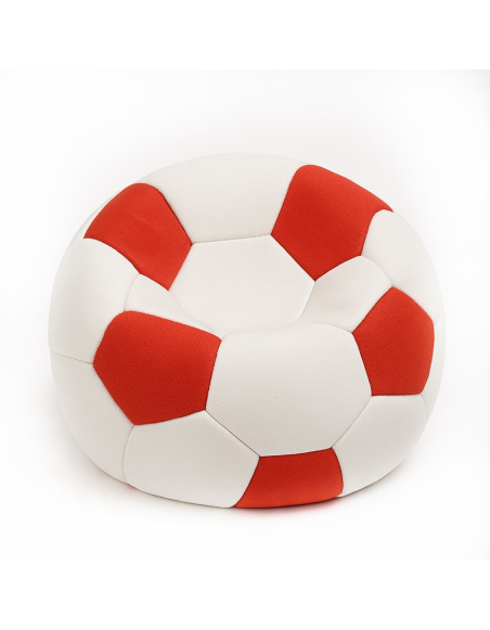 Sedací vak fotbalový míč malý bílo-červený EMI