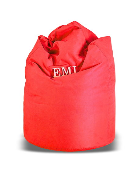 Sedací vak hruška semišová červená EMI