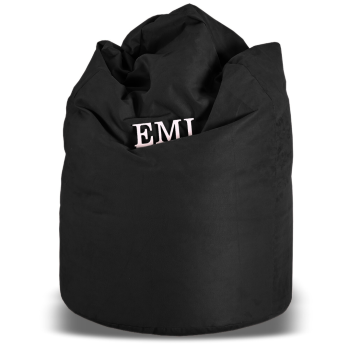 Sedací vak hruška semišová černá EMI