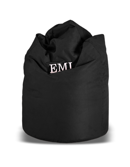 Sedací vak hruška semišová černá EMI