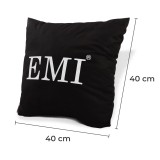 Polštář 40x40 s černým potiskem EMI