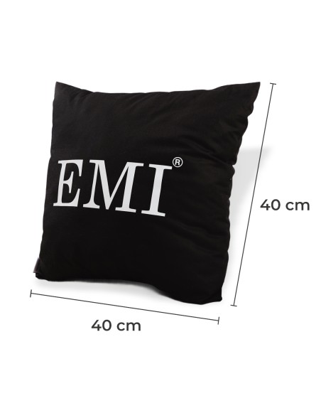 Polštář 40x40 s černým potiskem EMI
