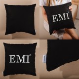 Polštář 40x40 s černým potiskem EMI