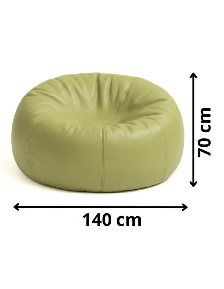 Sedací vak z ekokůže koule olivová EMI