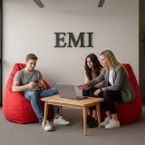 Sedací vak hruška semišová červená EMI