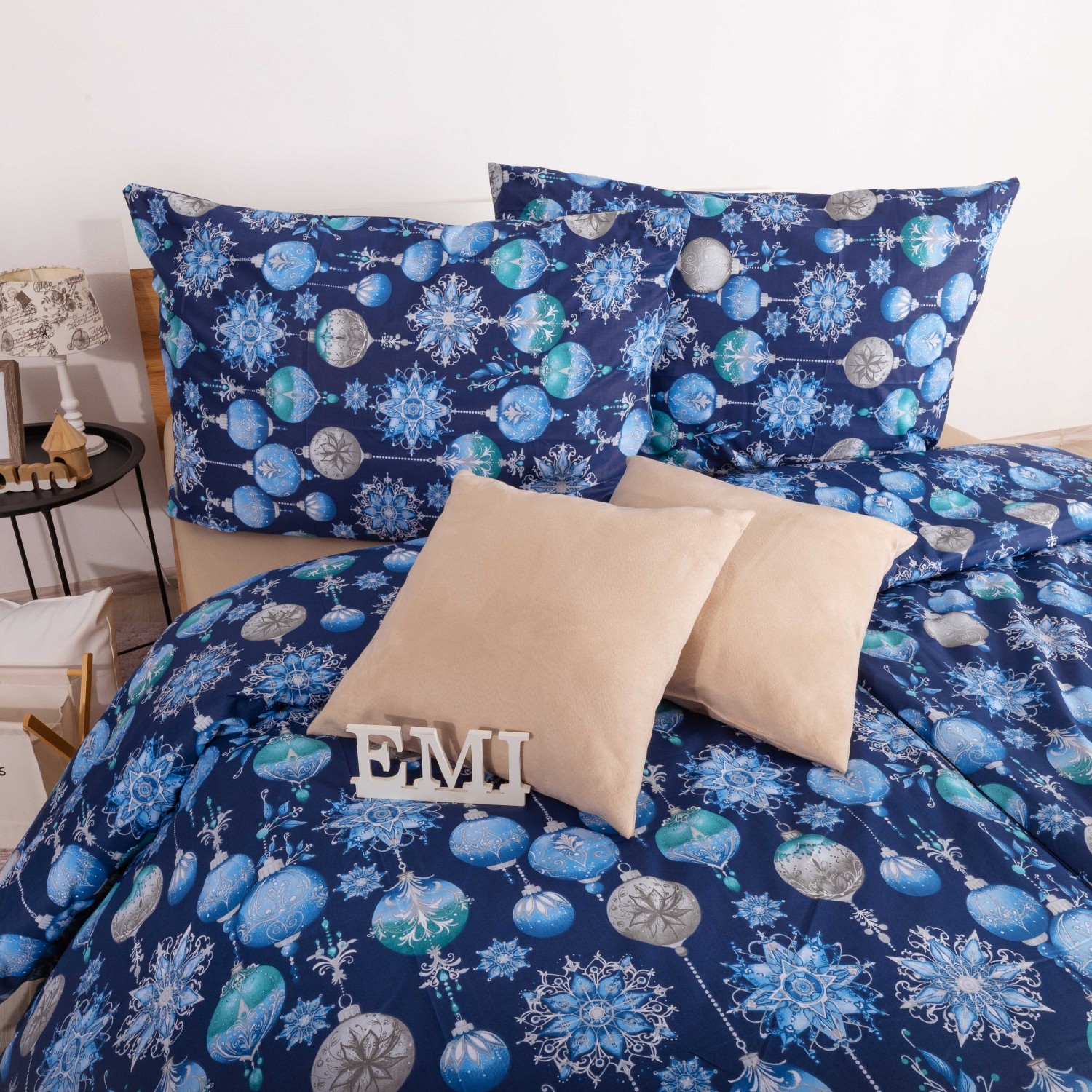 Vánoční bavlněné povlečení Magic blue EMI