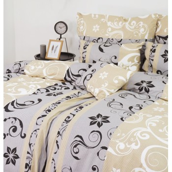 Bavlněné povlečení Lilien šedobéžové EMI