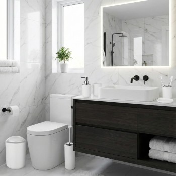 Sada doplňků do koupelny Levi bílá EMI