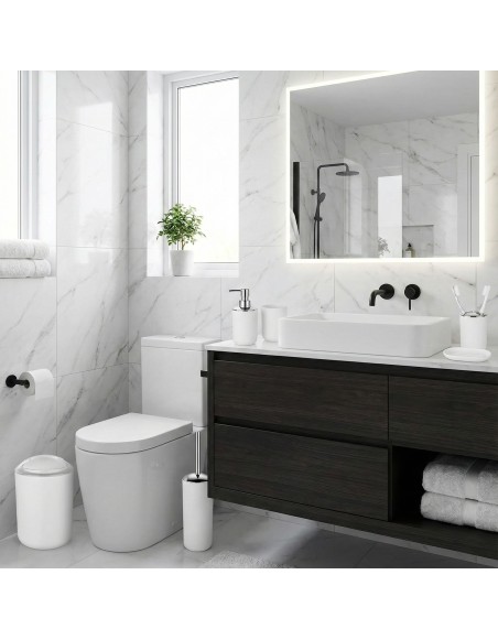 Sada doplňků do koupelny Levi bílá EMI