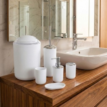 Sada doplňků do koupelny Levi bílá EMI