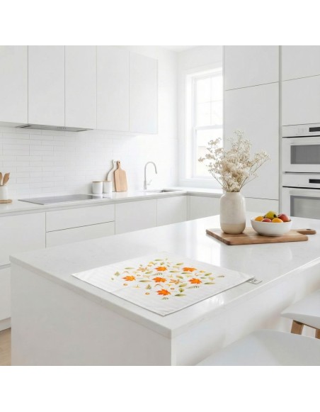 Damaškový ubrus Podzim bílý 40x40 cm EMI