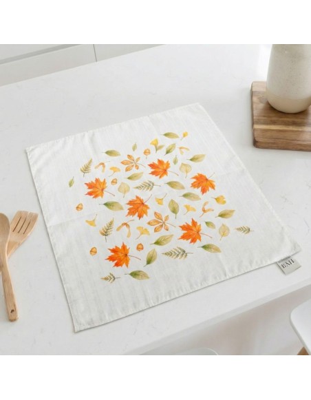 Damaškový ubrus Podzim bílý 40x40 cm EMI