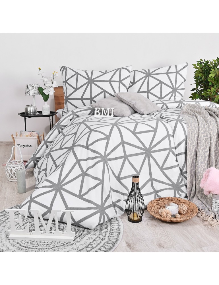 Flanelové povlečení Helsinki bílé EMI