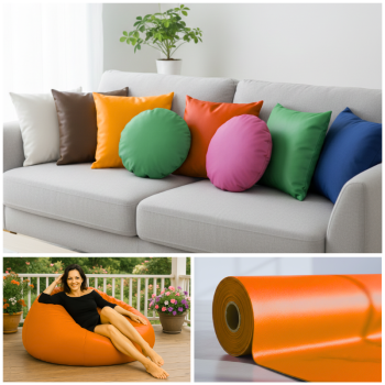 Metráž ekokůže oranžová EMI