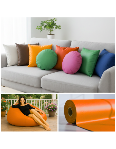 Metráž ekokůže oranžová EMI