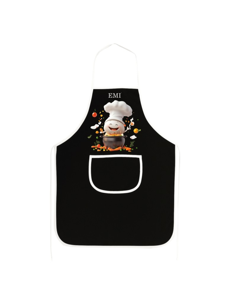 moderní_černá_kuchyňská_zástěra_gusto_emi_s_potiskem