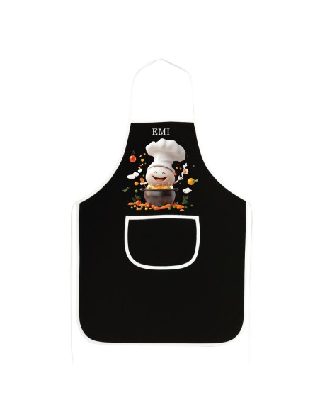 moderní_černá_kuchyňská_zástěra_gusto_emi_s_potiskem