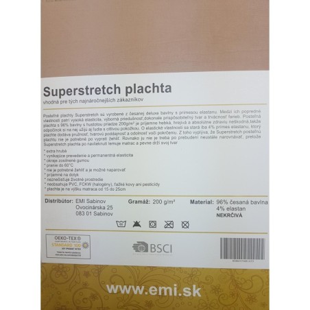 Prostěradlo oříškové Superstretch EMI