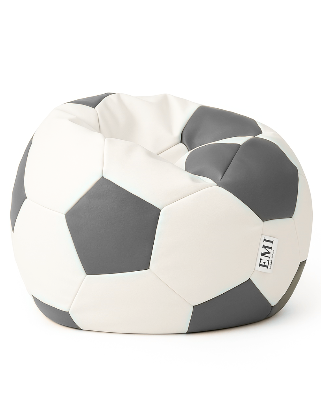 Sedací vak fotbalový míč malý bílo-šedý EMI