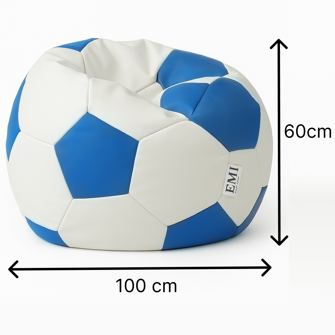 Sedací vak fotbalový míč bílo-modrý EMI
