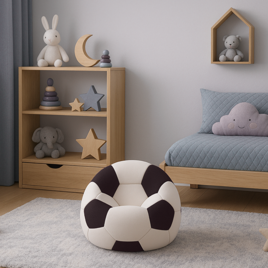 Sedací vak fotbalový míč malý bílo-černý EMI