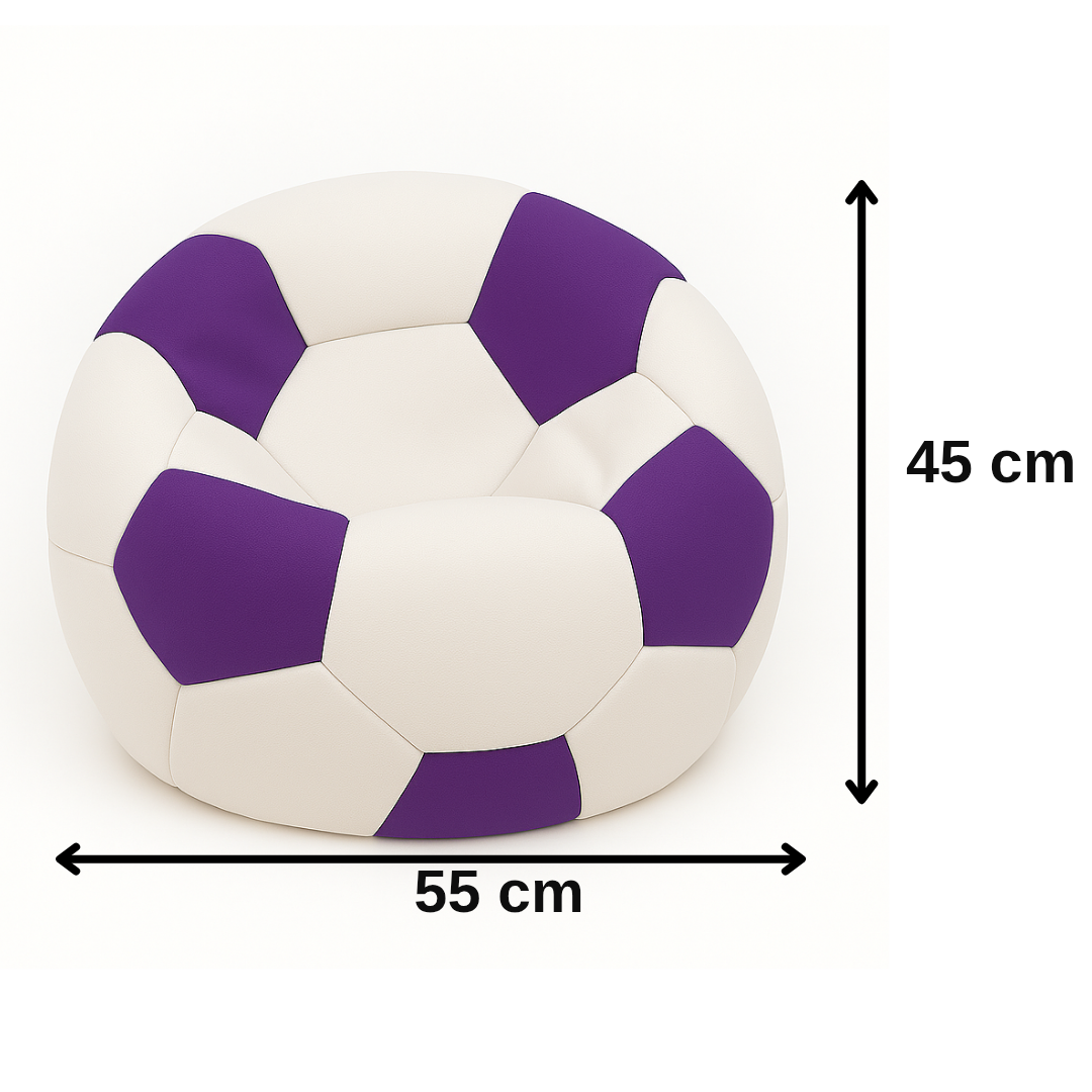 Sedací pytel fotbalový míč malý bílo fialový EMI