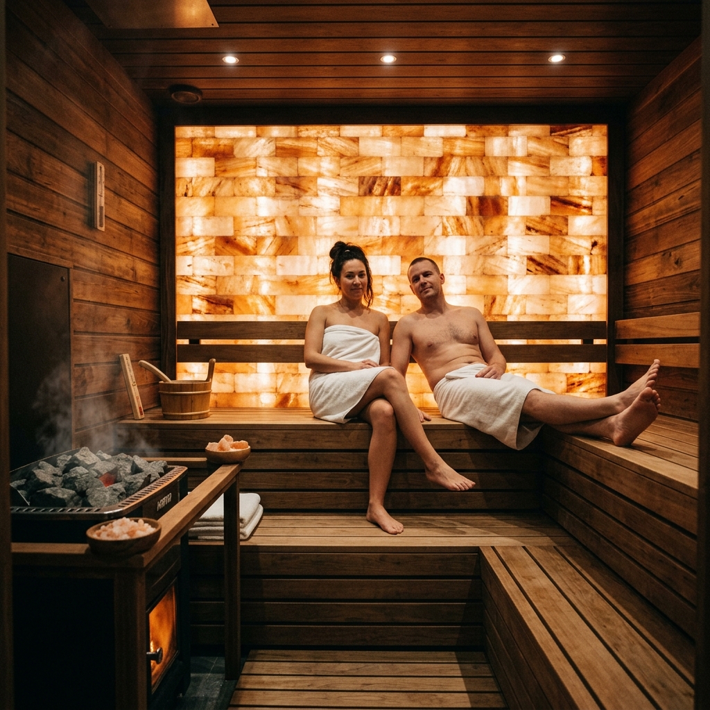 sauna se solnými cihlami
